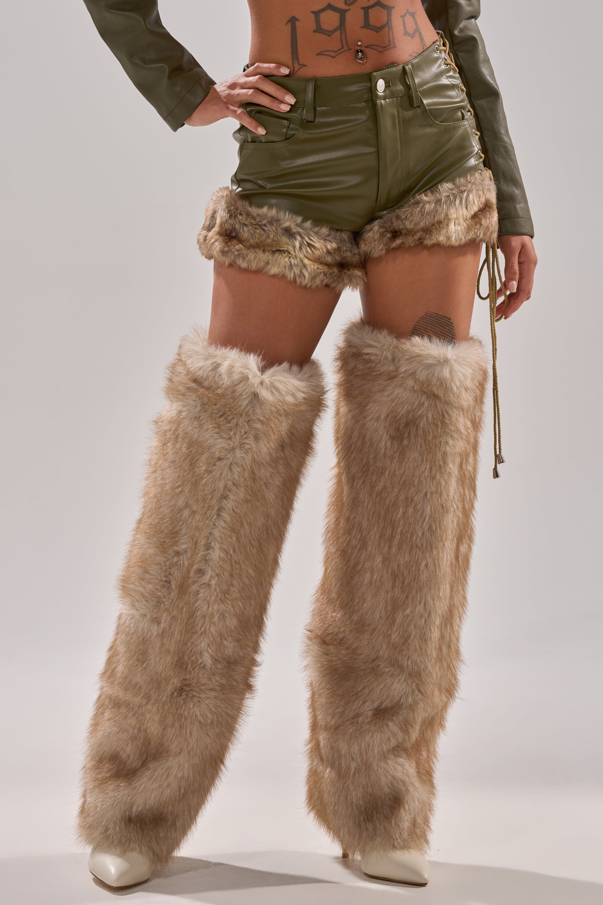 TRAMP STAMP FAUX LEATHER SHORT