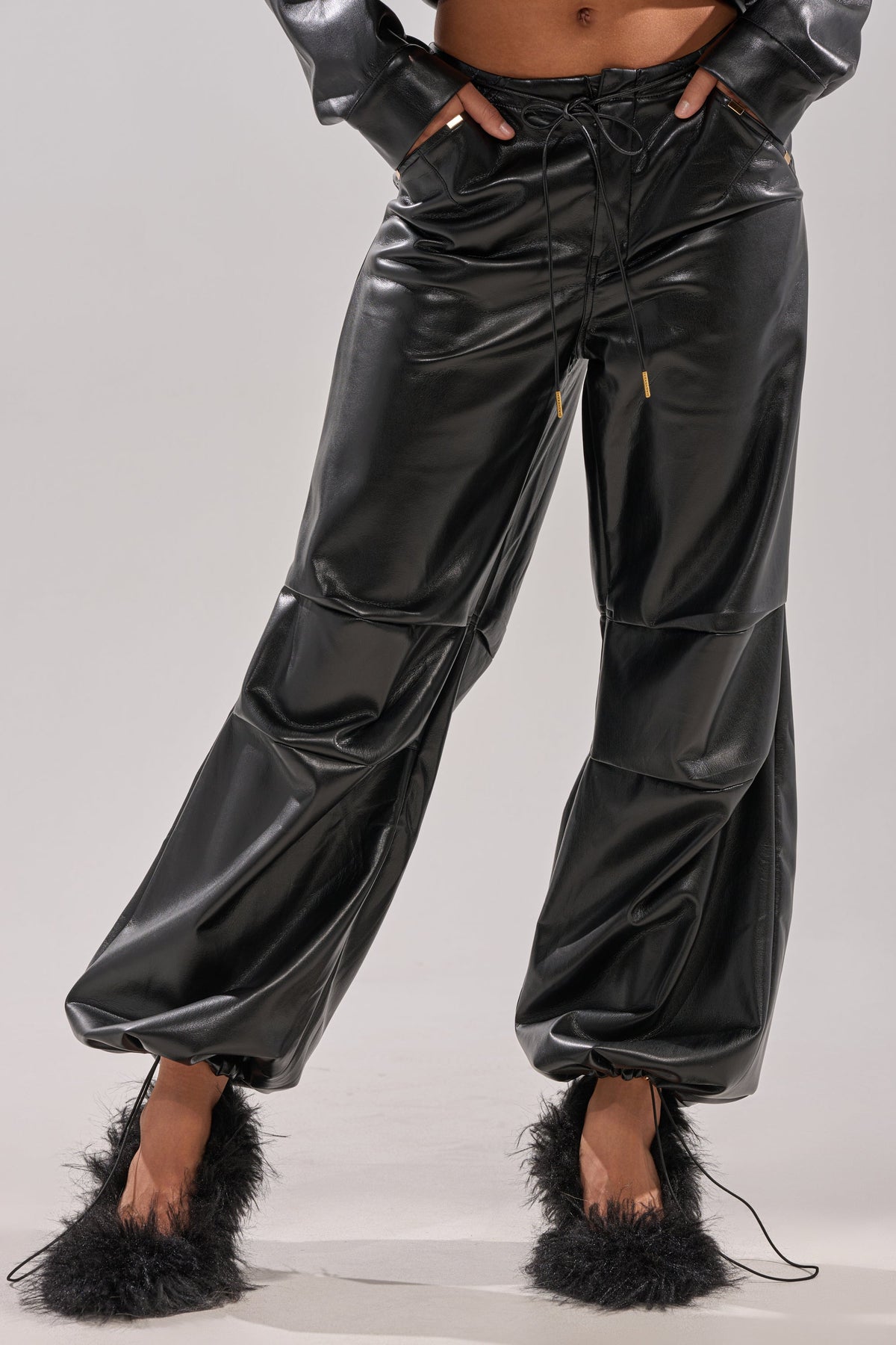 GET WITH IT FAUX LEATHER TROUSER