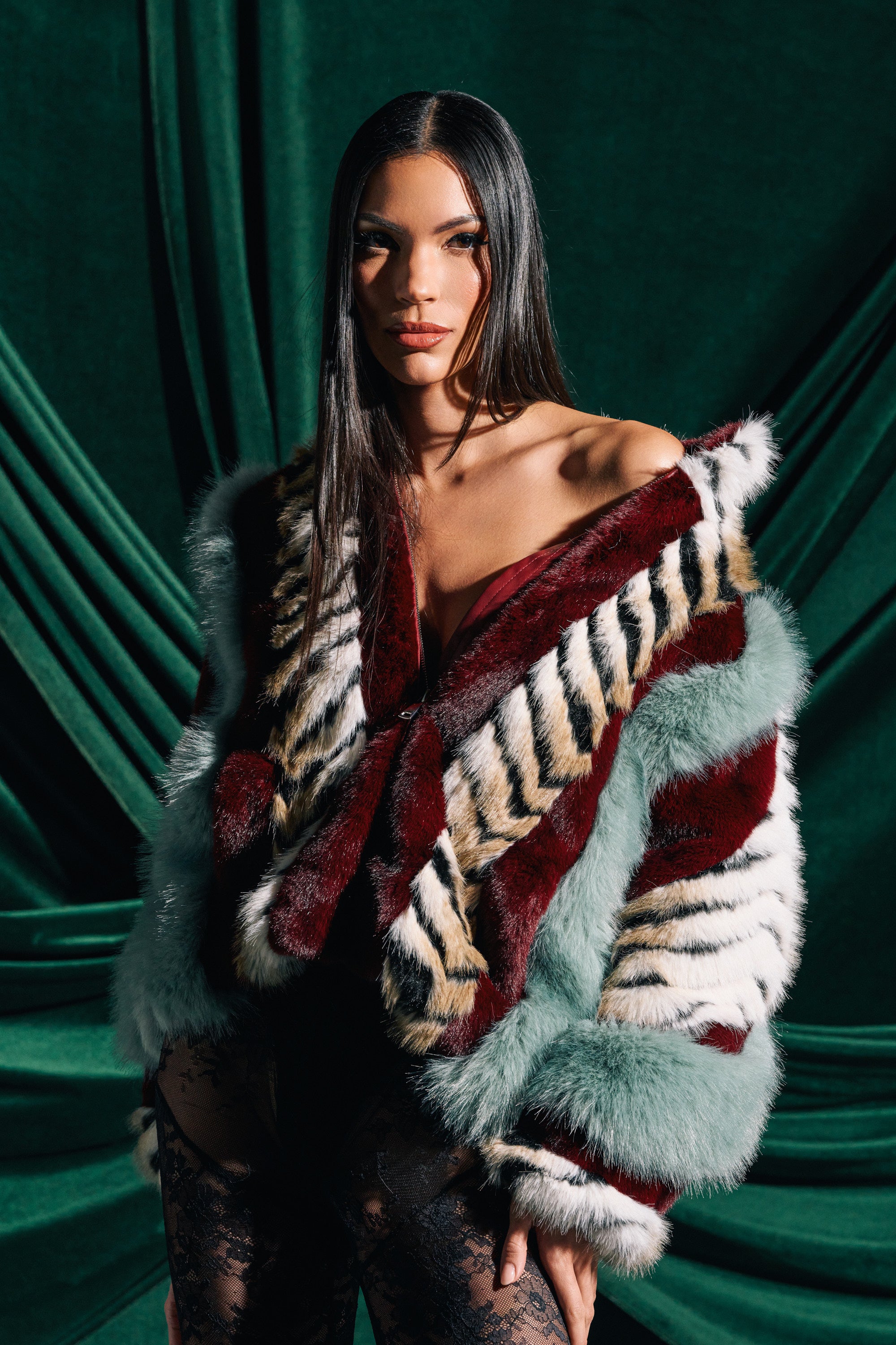 HAVE IT ALL PANELED FUR COAT