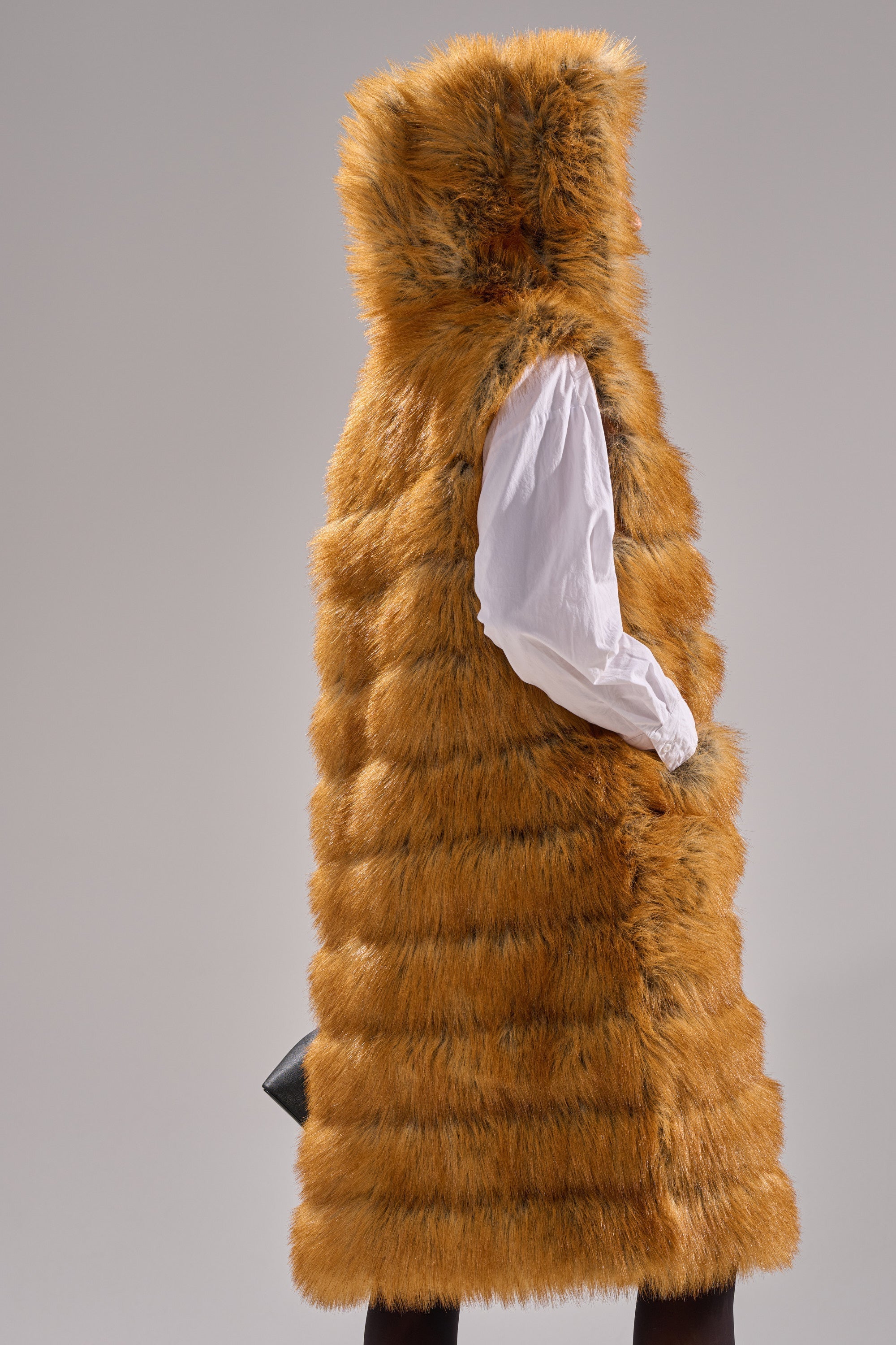 SLY HOODED FAUX FUR VEST