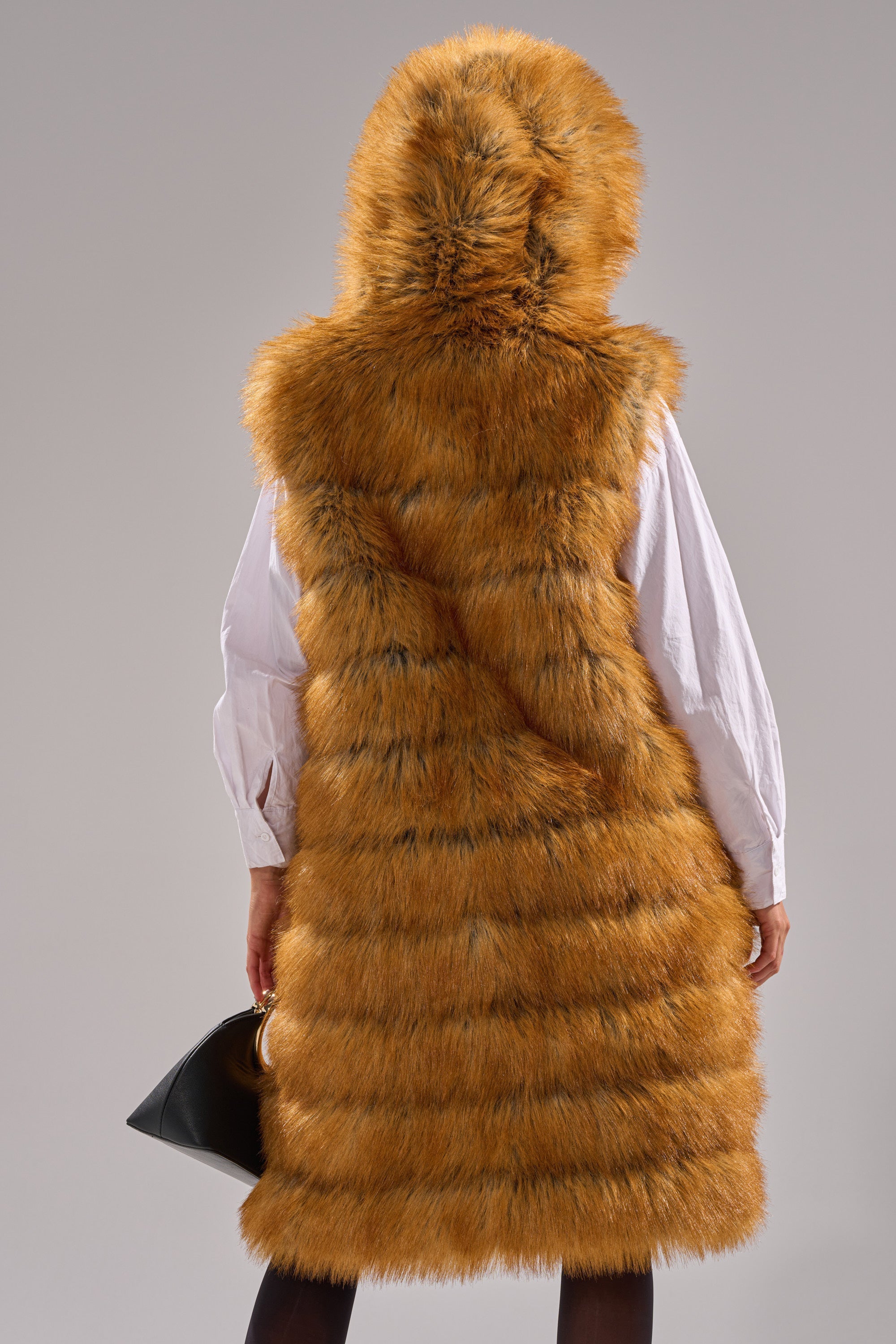 SLY HOODED FAUX FUR VEST