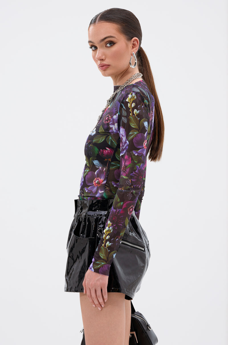 ANOTHER ROSE LONG SLEEVE MESH TOP