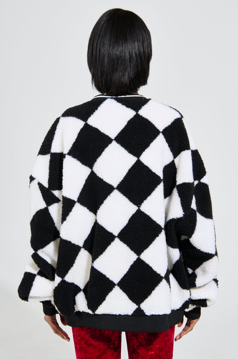 TEDDY BEAR CUTE CHECKERED BUTTON DOWN CARDIGAN