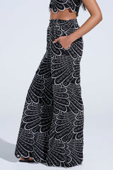 SET YOU FREE BLACK MULTI PALAZZO PANT