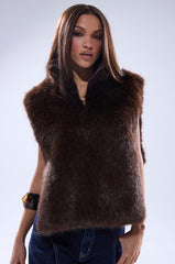 SURE THANG FUR TURTLENECK PULLOVER