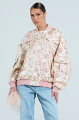 TAKE CARE BROCADE BOMBER
