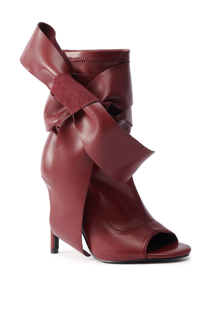 AZALEA WANG KLARICE BURGUNDY STILETTO BOOTIE