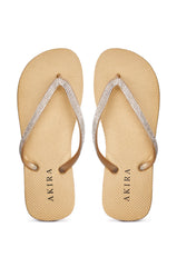 AKIRA LORETA GOLD THONG FLIP FLOP