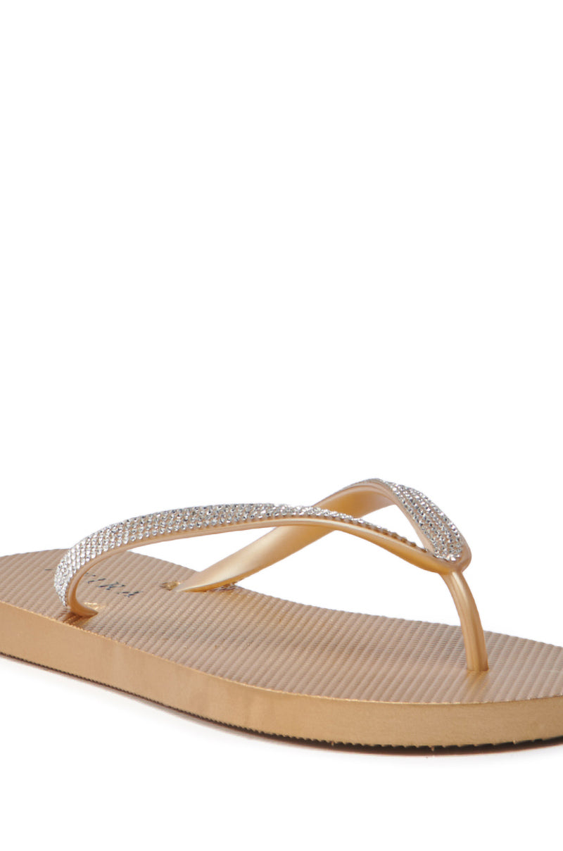 AKIRA LORETA GOLD THONG FLIP FLOP