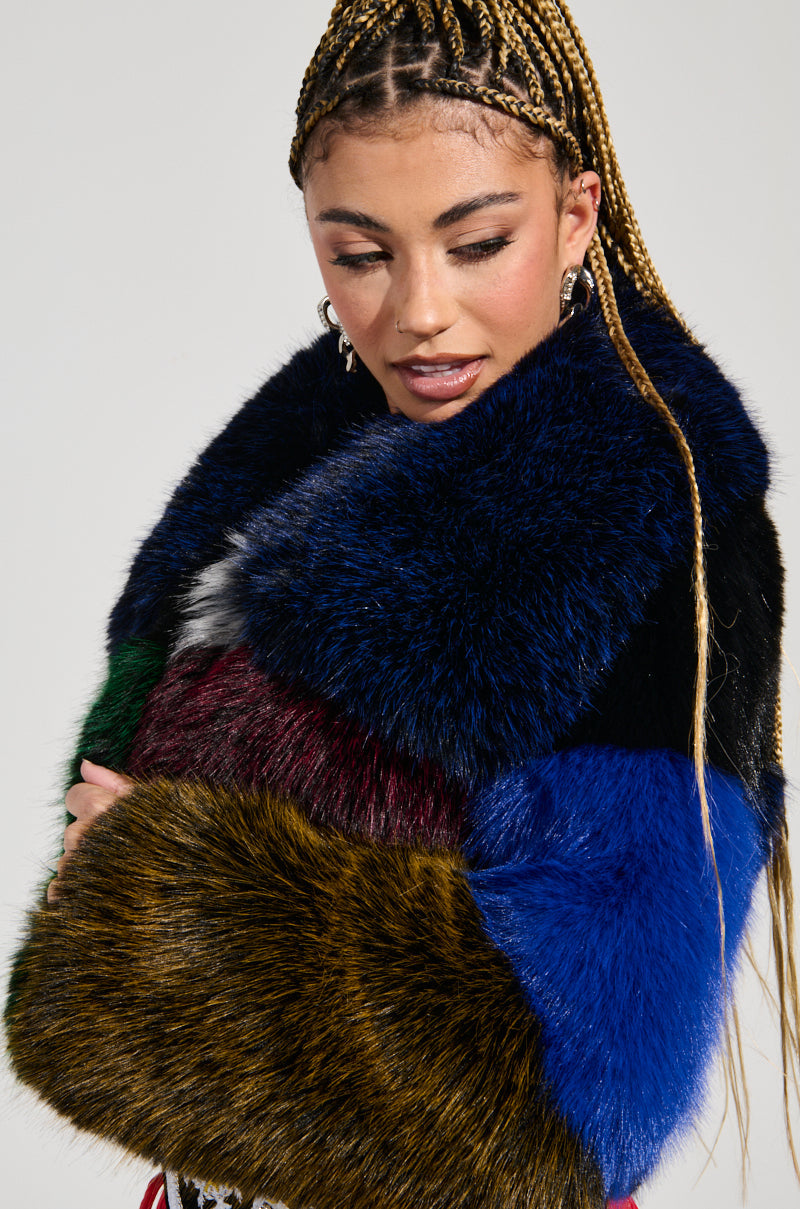 RIOT PATCHWORK FAUX FUR