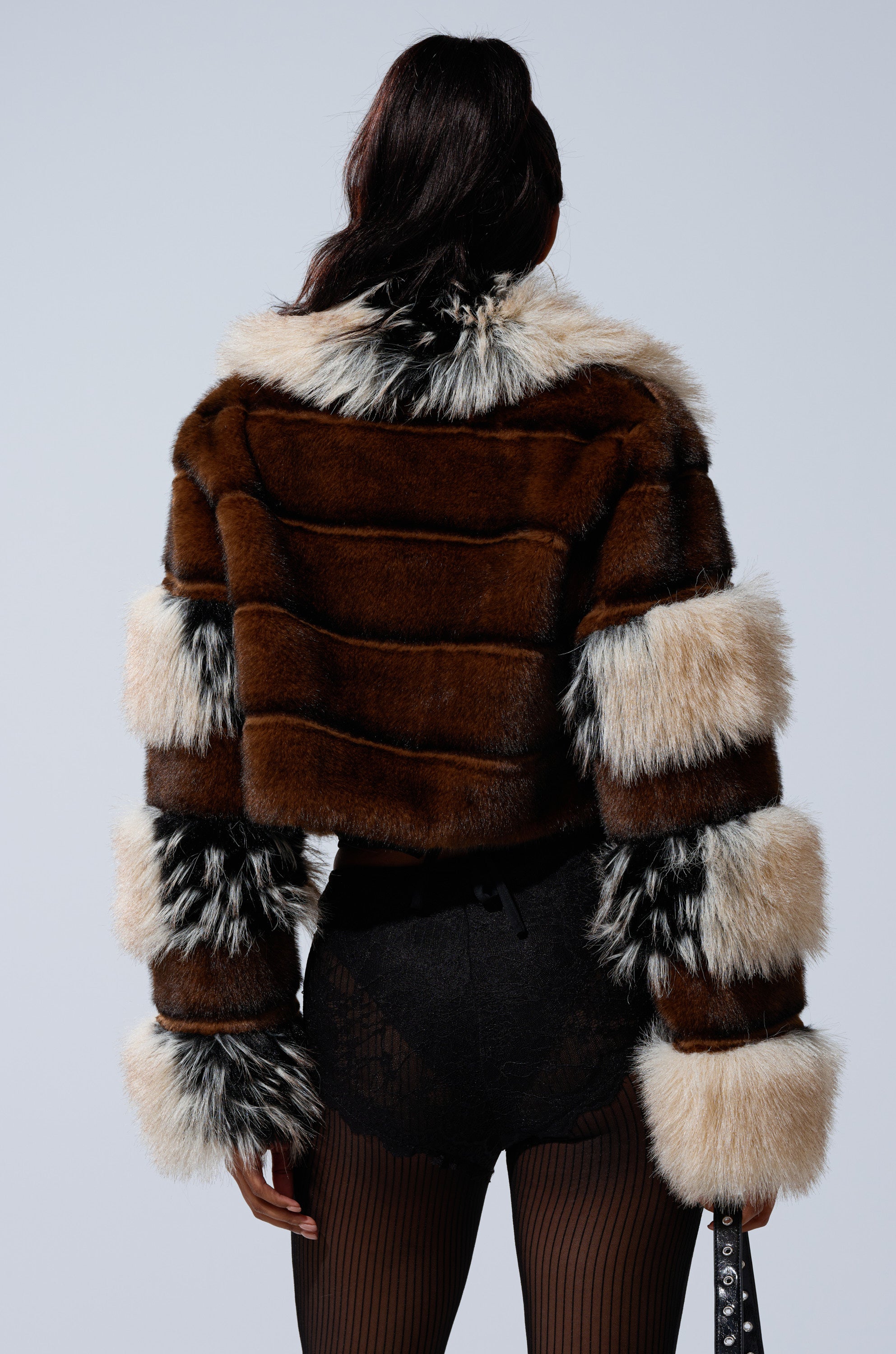 PORTIA CROPPED FAUX FUR JACKET