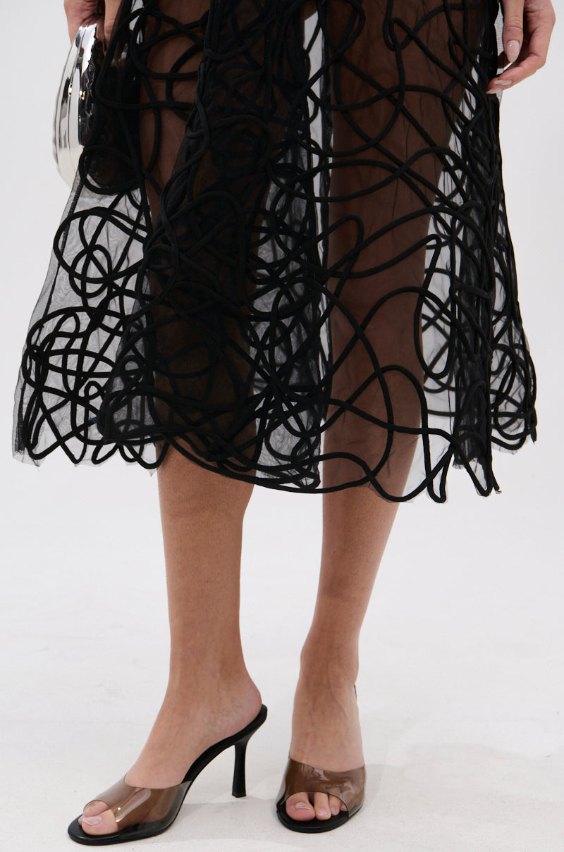 AKIRA RAYA BLACK PVC CHUNKY HEEL SANDAL