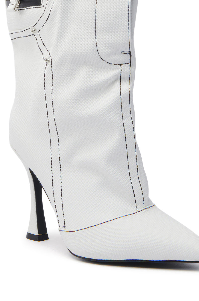 AZALEA WANG SHANELLA WHITE DENIM BOOTIE