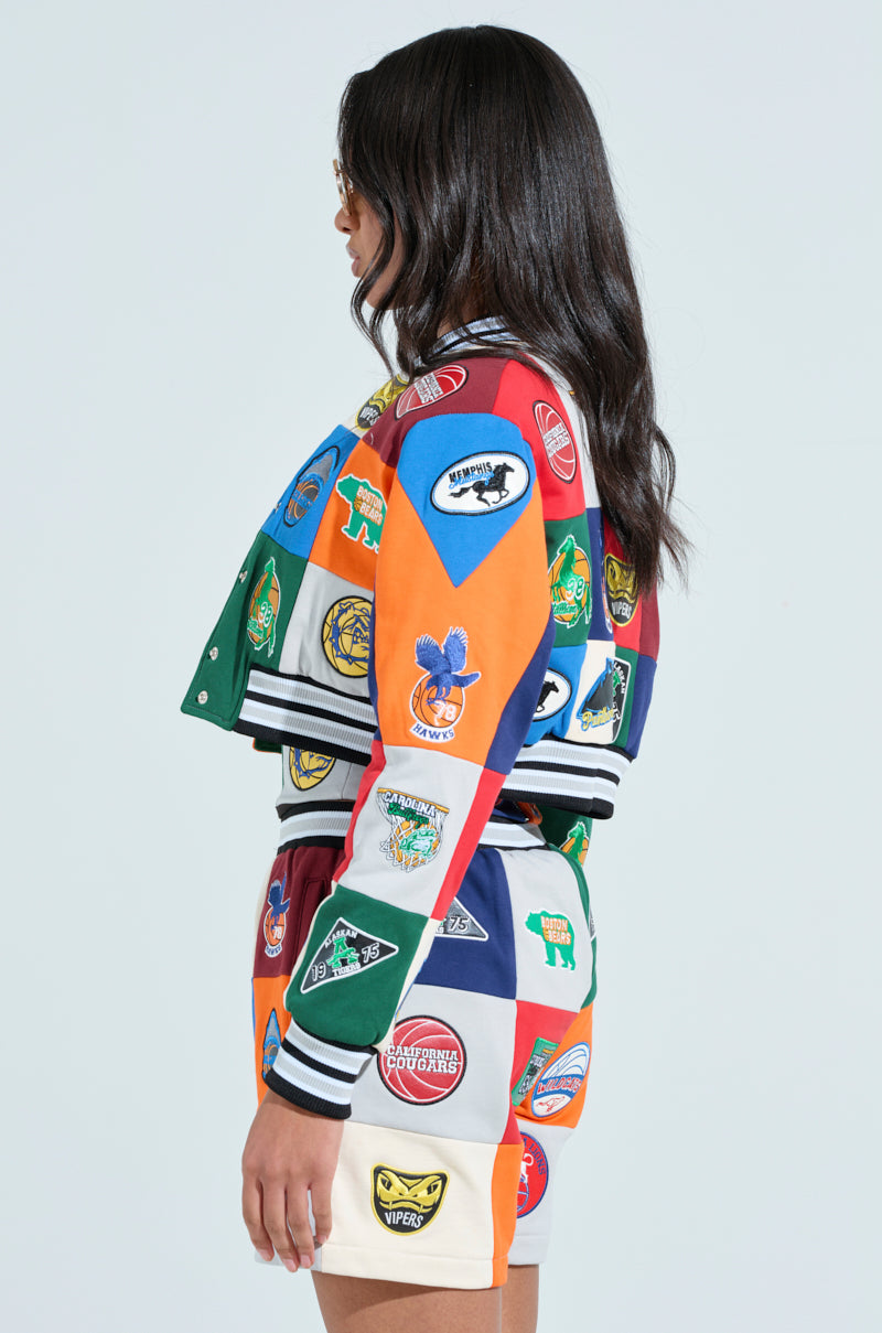 SLIGHT FLEX PATCHWORK BOMBER