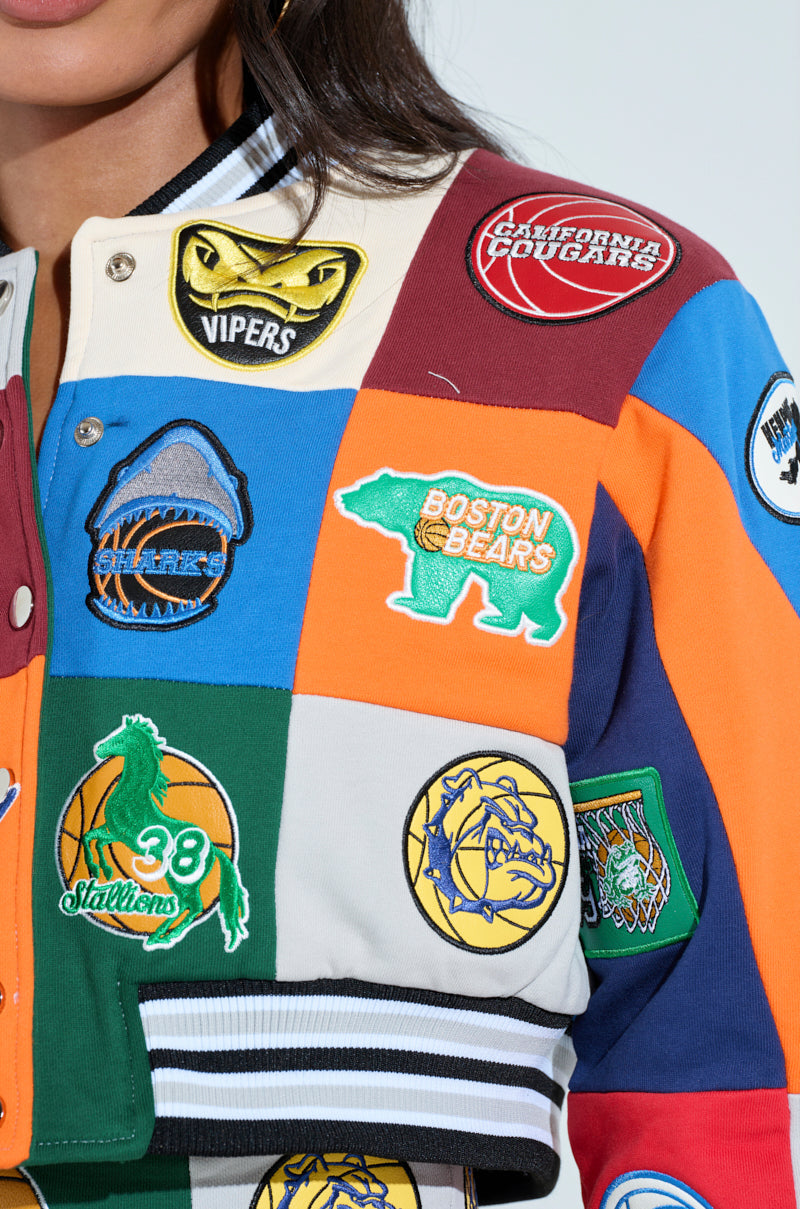 SLIGHT FLEX PATCHWORK BOMBER