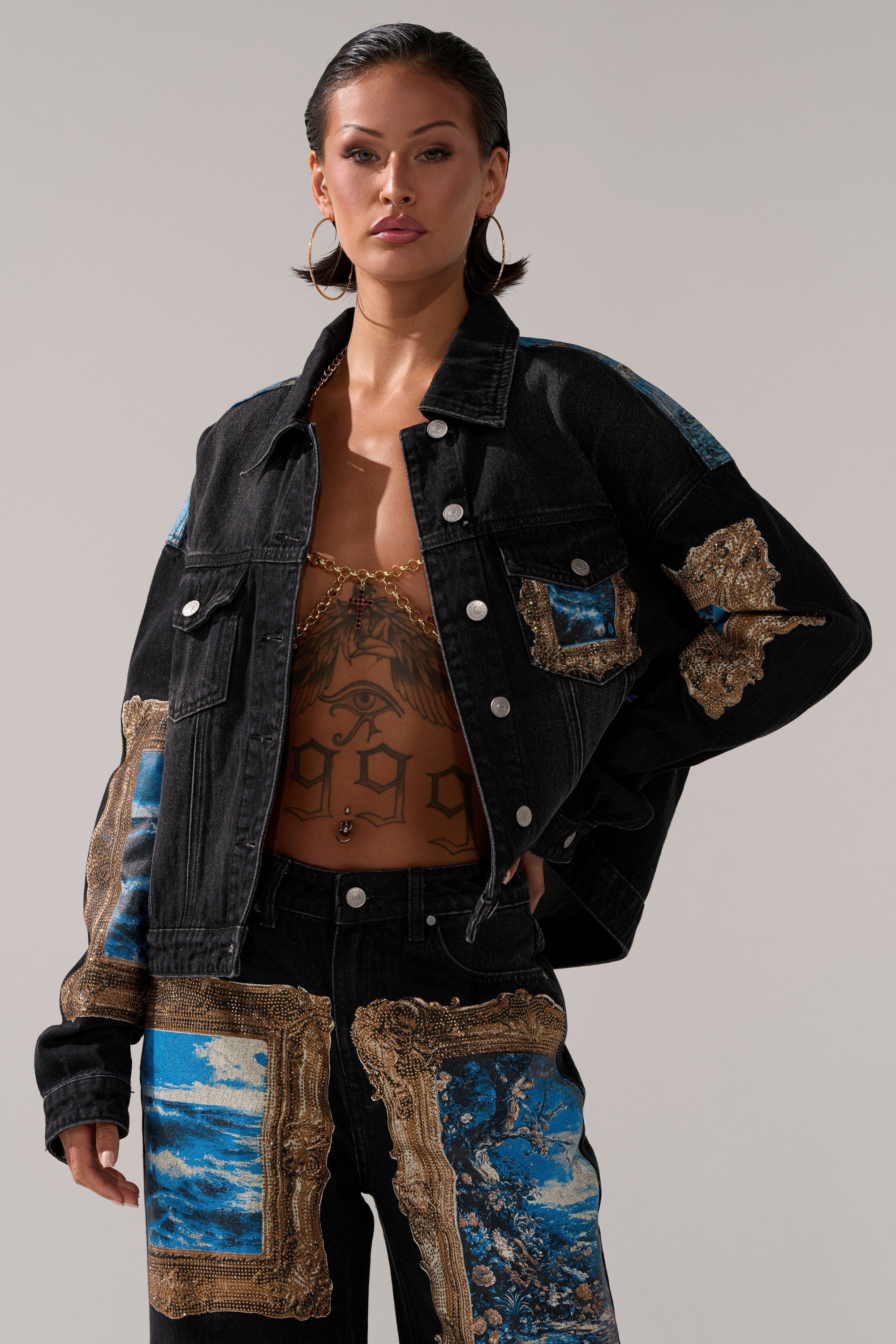 WORK OF ART GRAPHIC DENIM JACKET