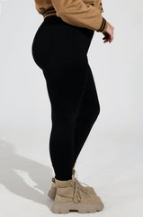 SNUGGLE FLEX FLEECE LEGGING EXTENDED SIZE IN BLACK