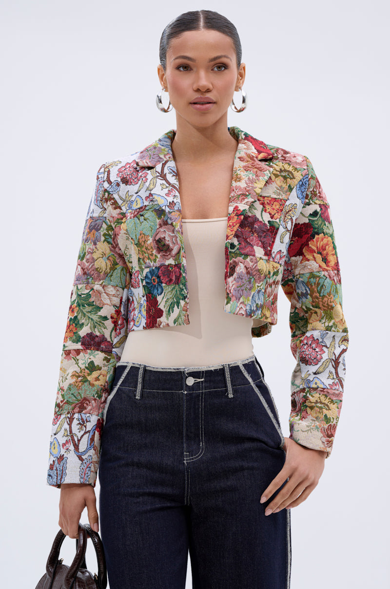 TAKE A HINT PATCHWORK BLAZER