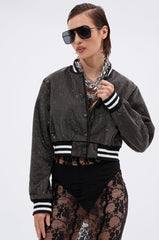 SPOTLIGHT RHINESTONE BOMBER