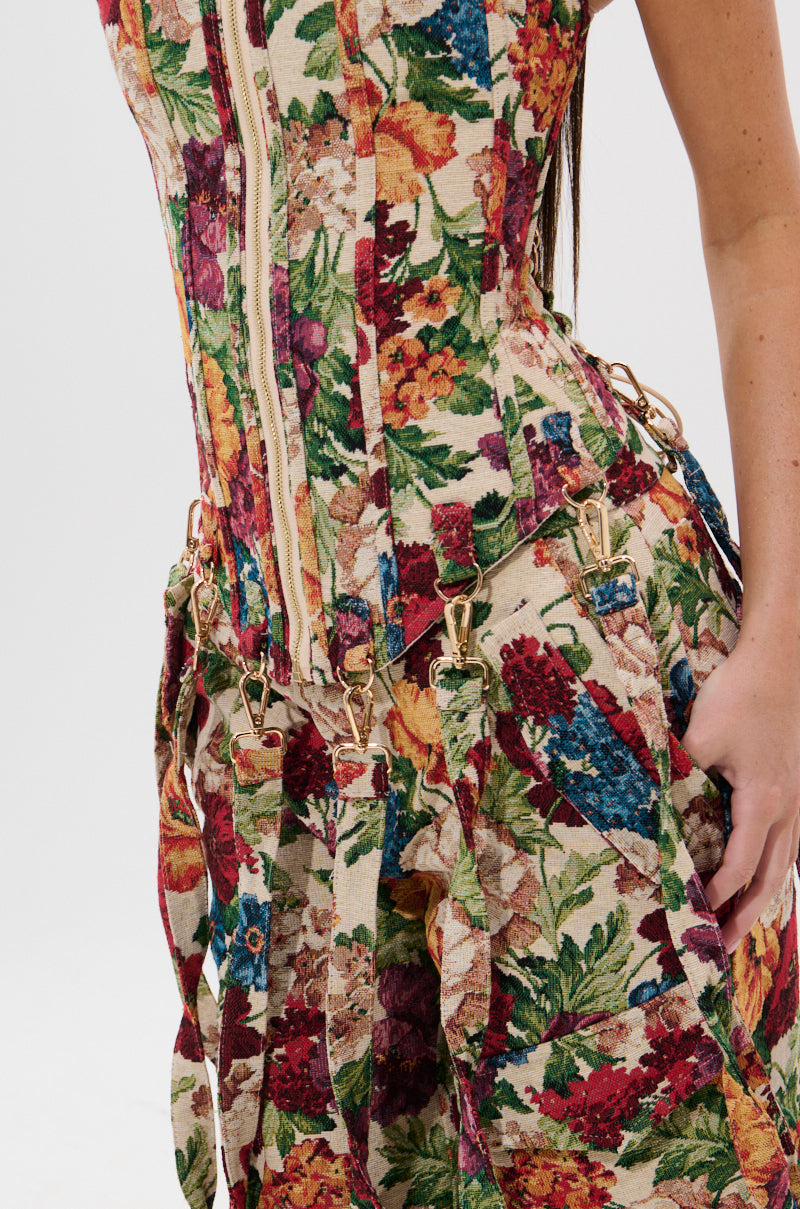FLORAL FOR DAYS BROCADE CORSET