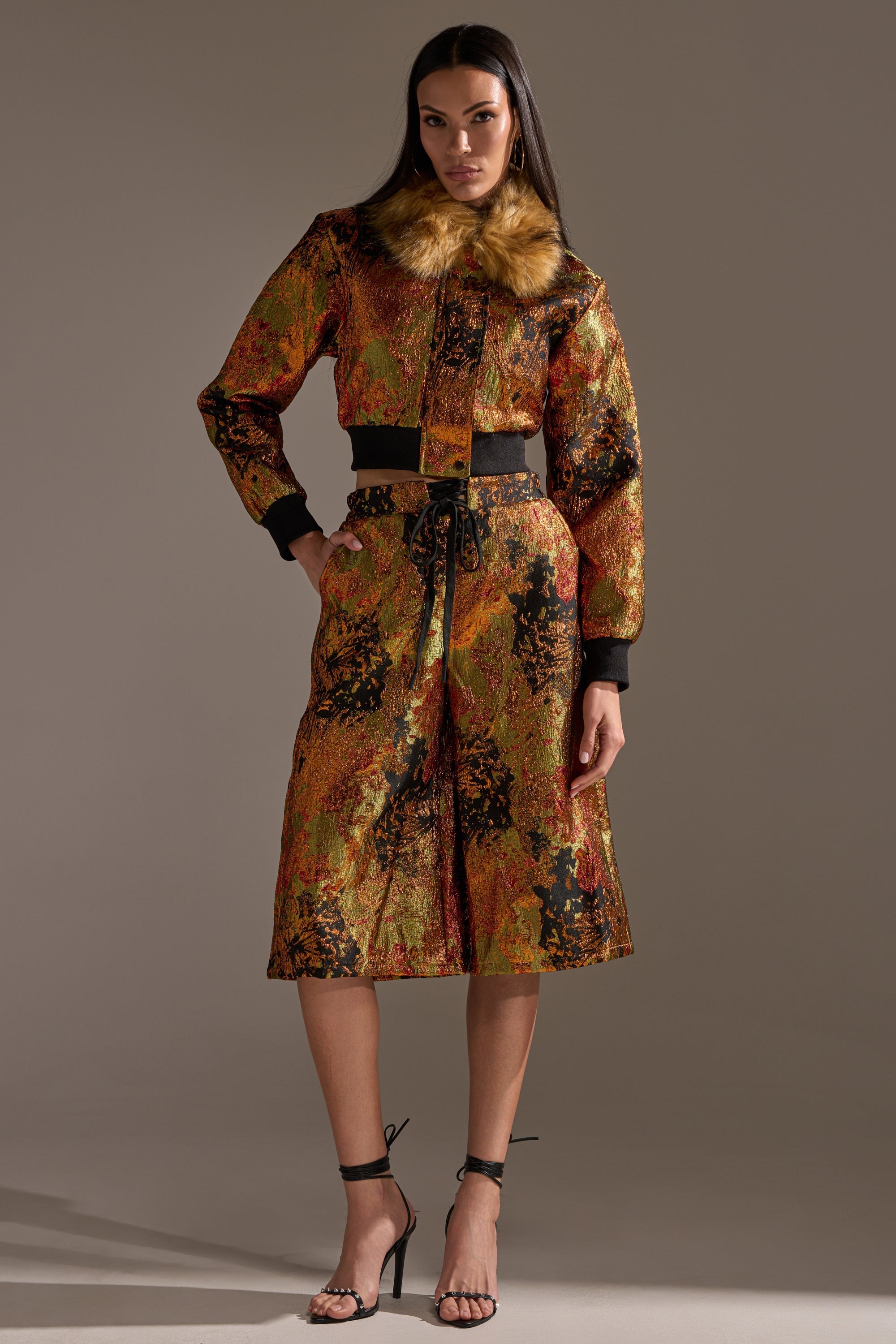 TWIN FLAME BROCADE BOMBER