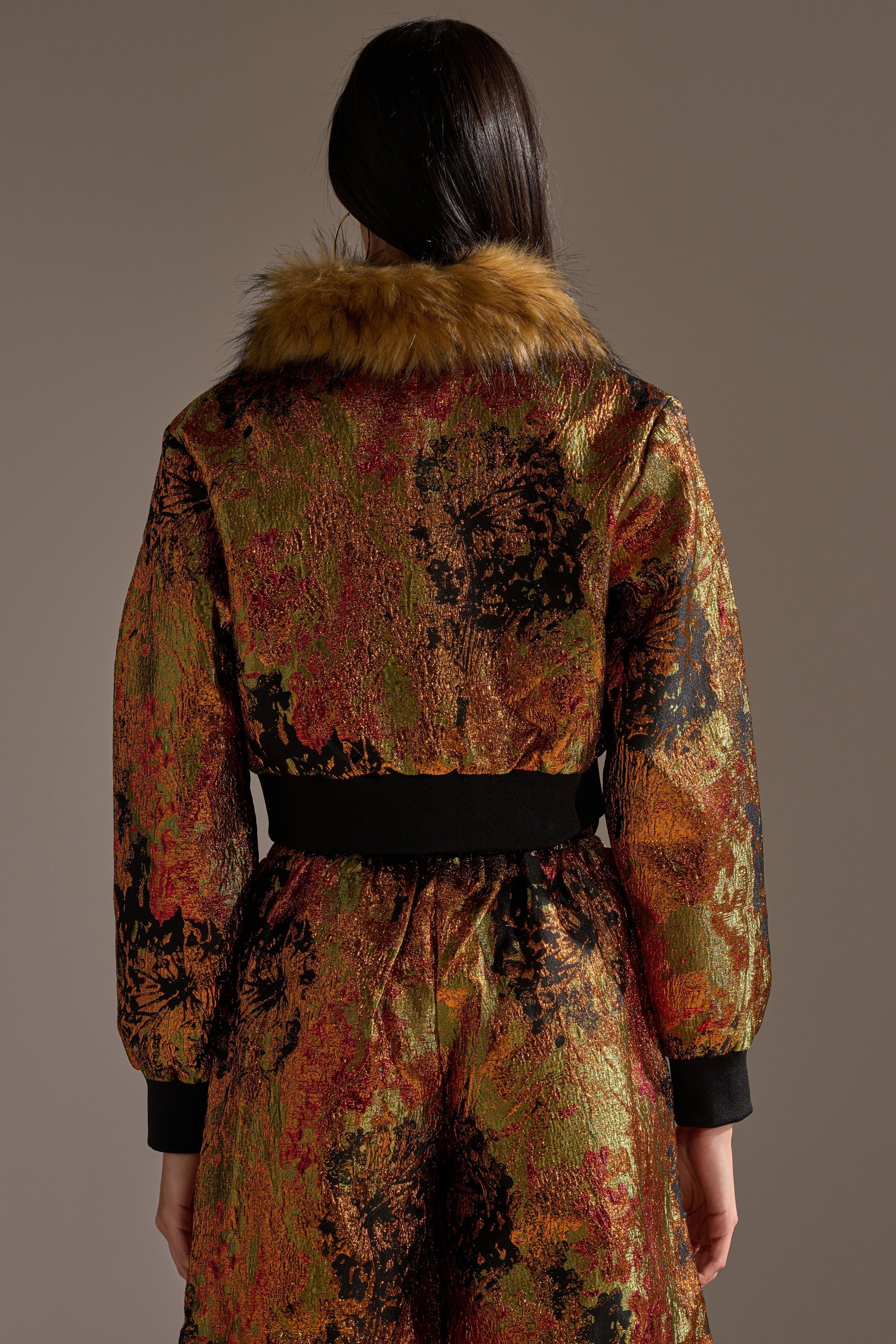 TWIN FLAME BROCADE BOMBER