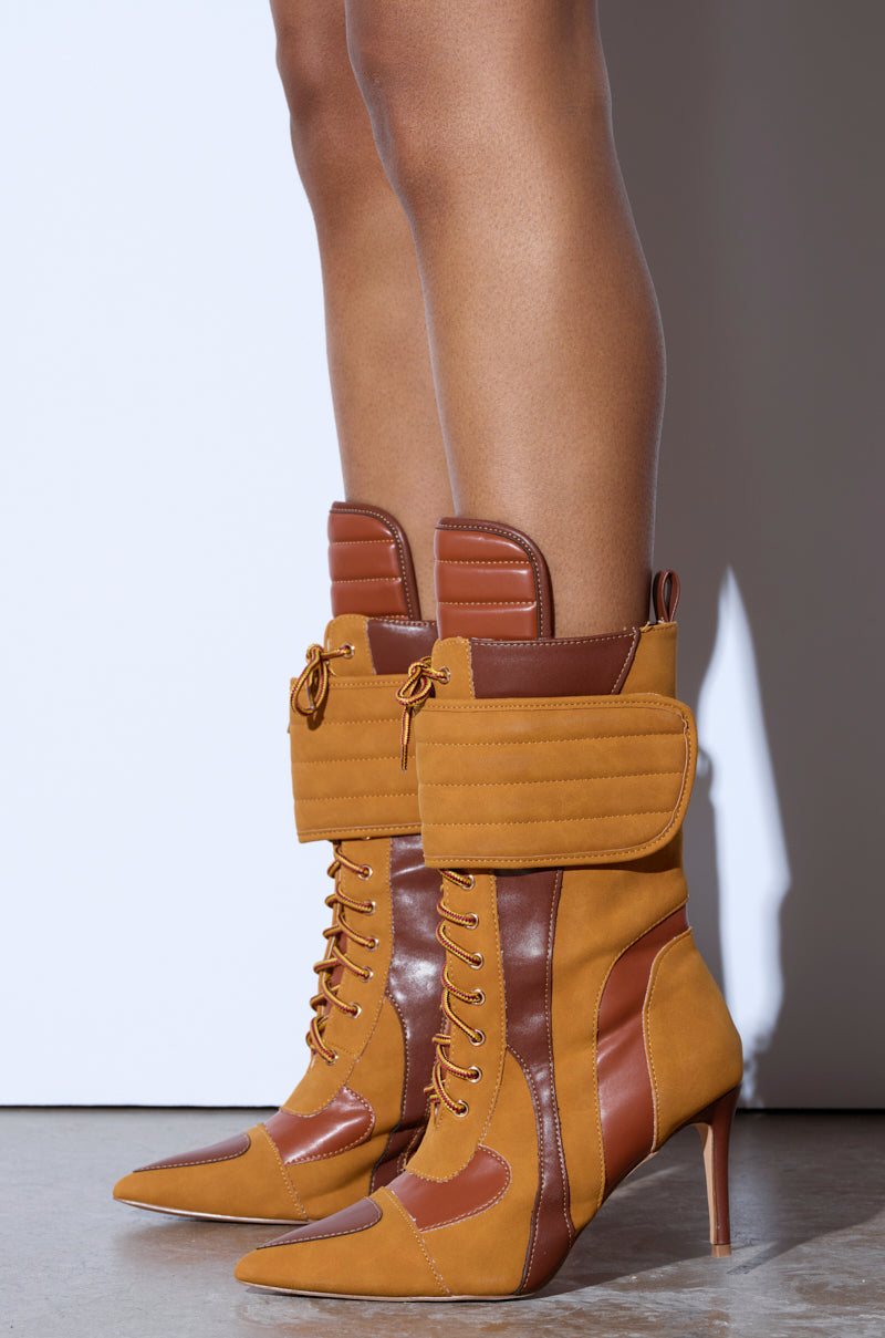 TESS CAMEL STILETTO BOOTIE