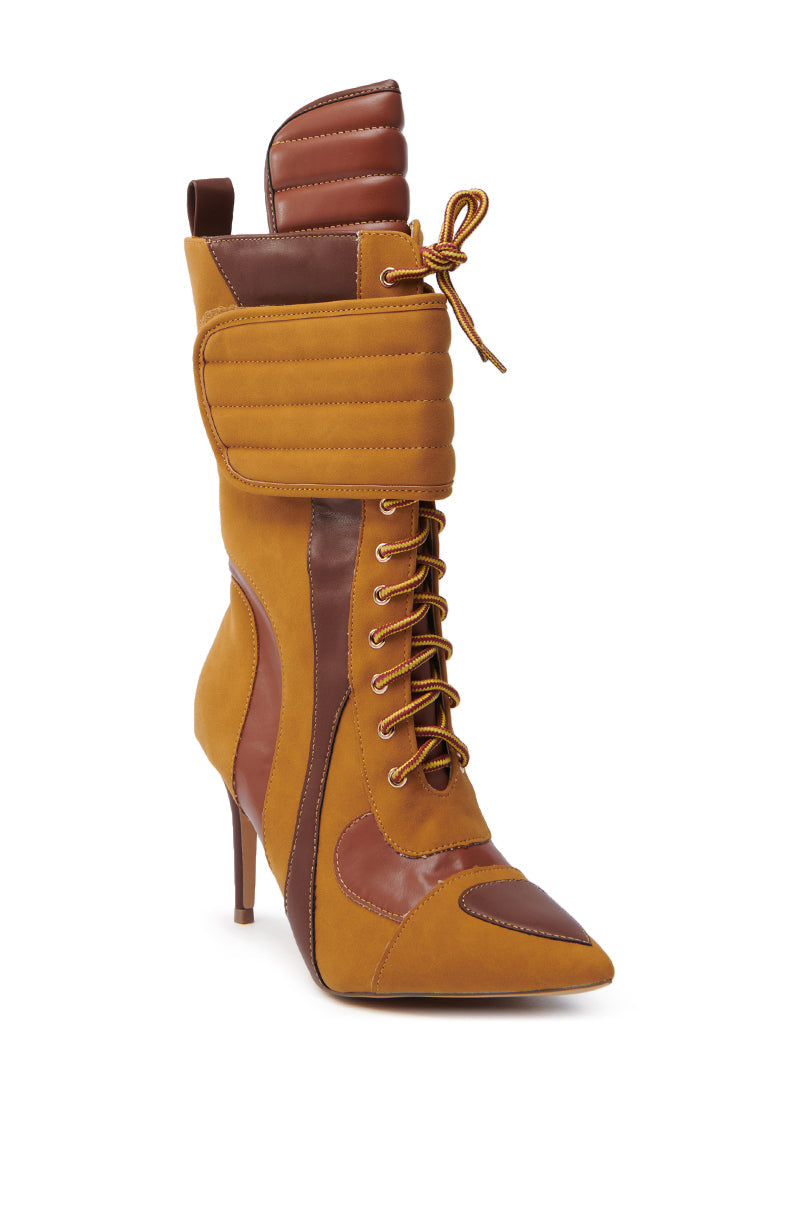 TESS CAMEL STILETTO BOOTIE