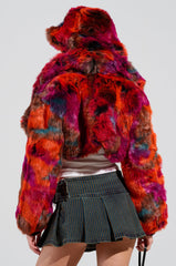 UPSETTER CROP FAUX FUR JACKET