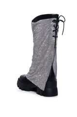 AZALEA WANG BLOOMFIELD EMBELLISHED BOOT IN SILVER