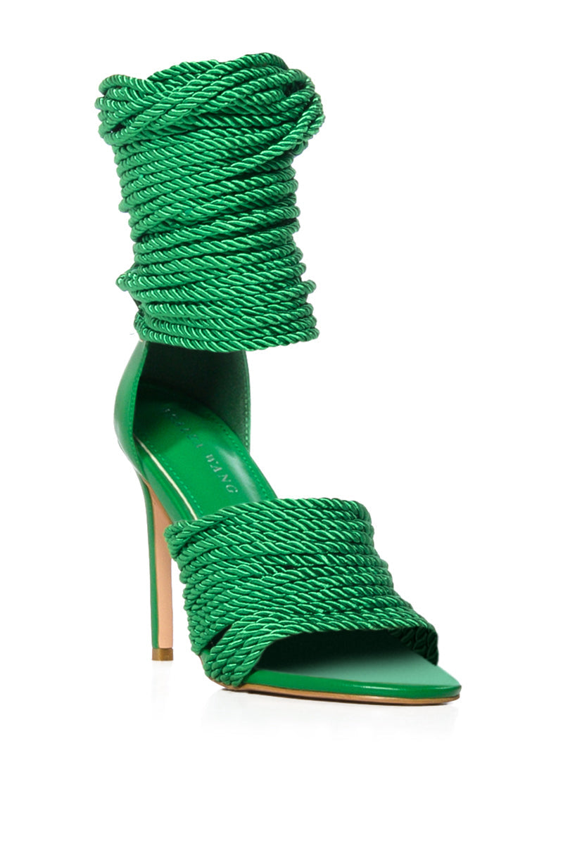 AZALEA WANG CHARLENE GREEN KNOTTED SANDAL
