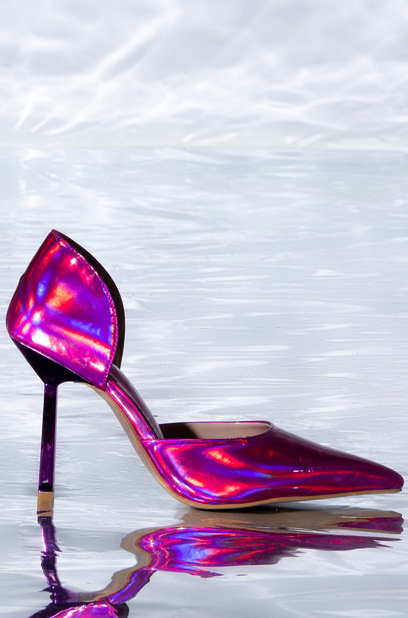 AZALEA WANG JUNO METALLIC STILETTO PUMP IN PINK