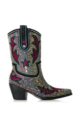AZALEA WANG KAITLAND MULTI RHINESTONE WESTERN BOOTIE