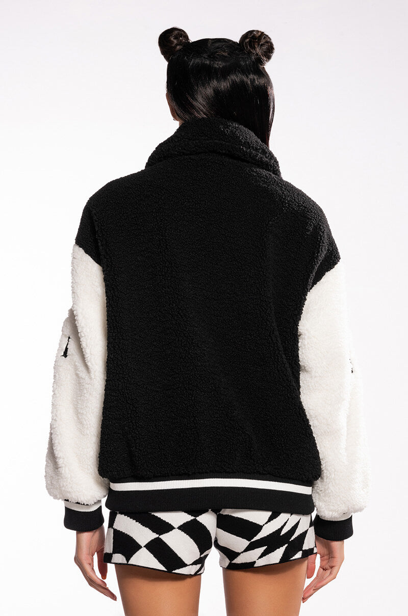 SOLO BEAR TEDDY VARSITY JACKET
