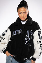 SOLO BEAR TEDDY VARSITY JACKET