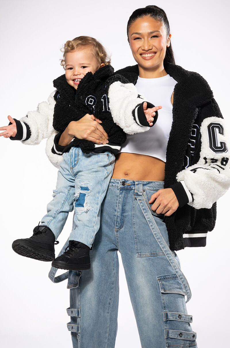SOLO BEAR TEDDY VARSITY JACKET