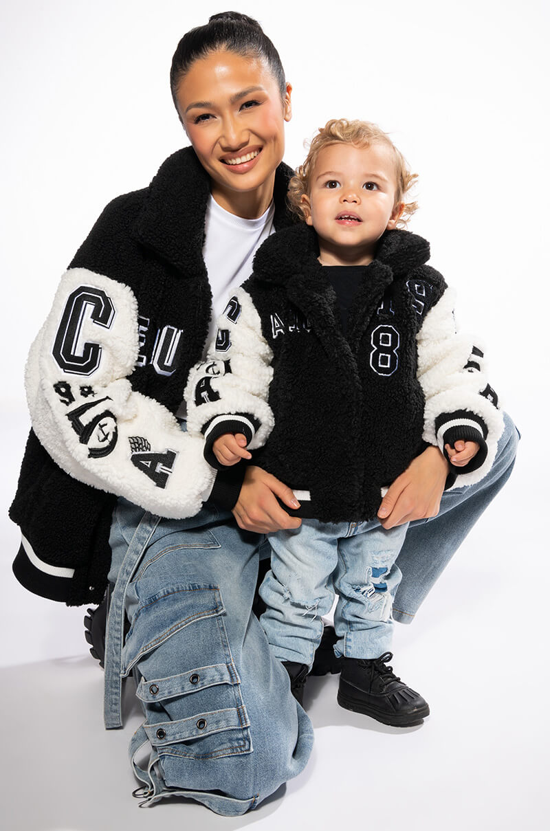 SOLO BEAR TEDDY VARSITY JACKET