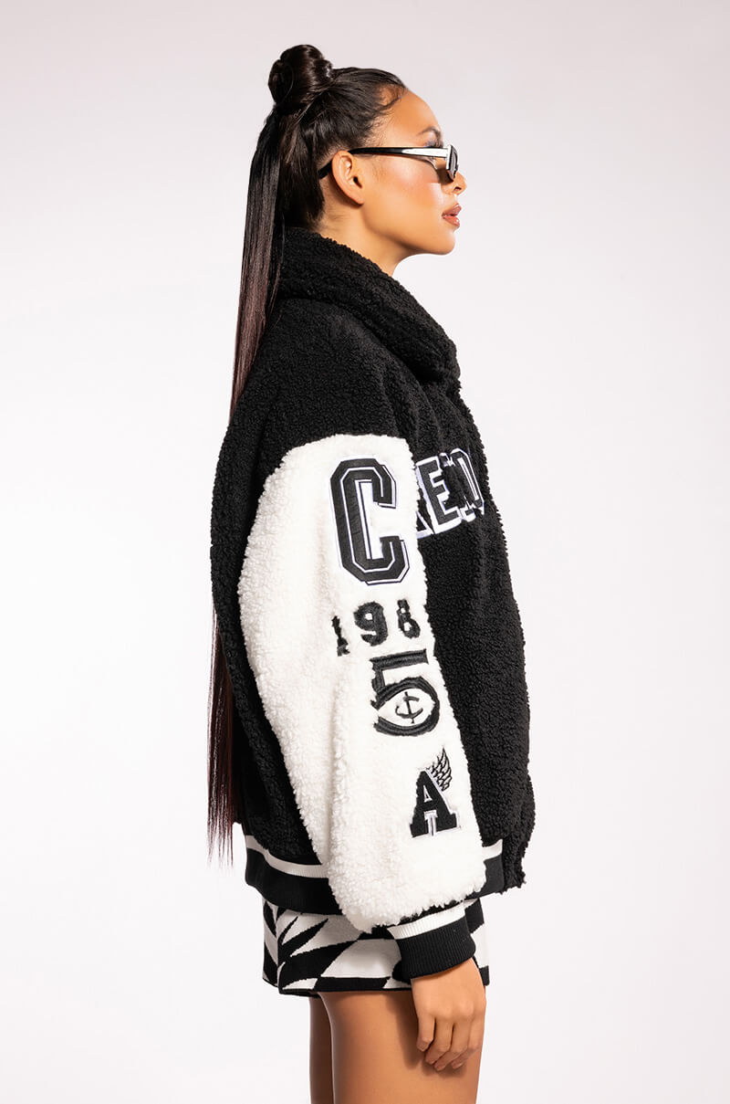 SOLO BEAR TEDDY VARSITY JACKET