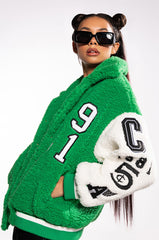 SOLO BEAR TEDDY VARSITY JACKET