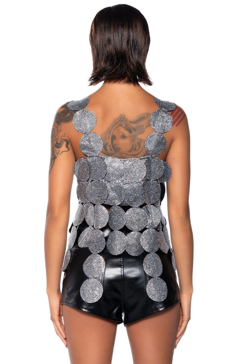 BENEATH THE SURFACE EMBELLISHED SLEEVELESS TOP
