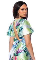 ETTA CROPPED FLOUNCE SLEEVE BLOUSE