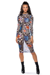 FEELIN WILD PRINTED MIDI DRESS