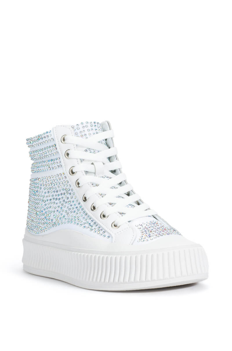 GIGI SNEAKER IN WHITE WITH EMBELLISHMENT
