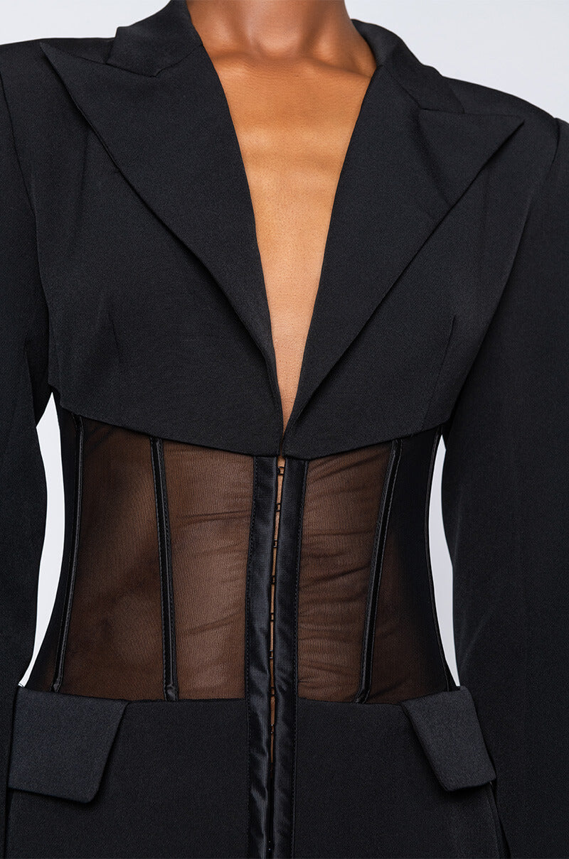 BEIBS IN THE TRAP CORSET BLAZER