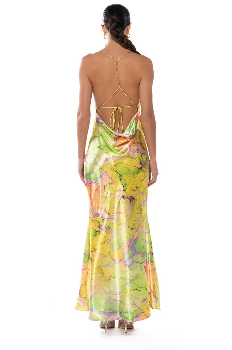 GOING UP SATIN MAXI DRESS