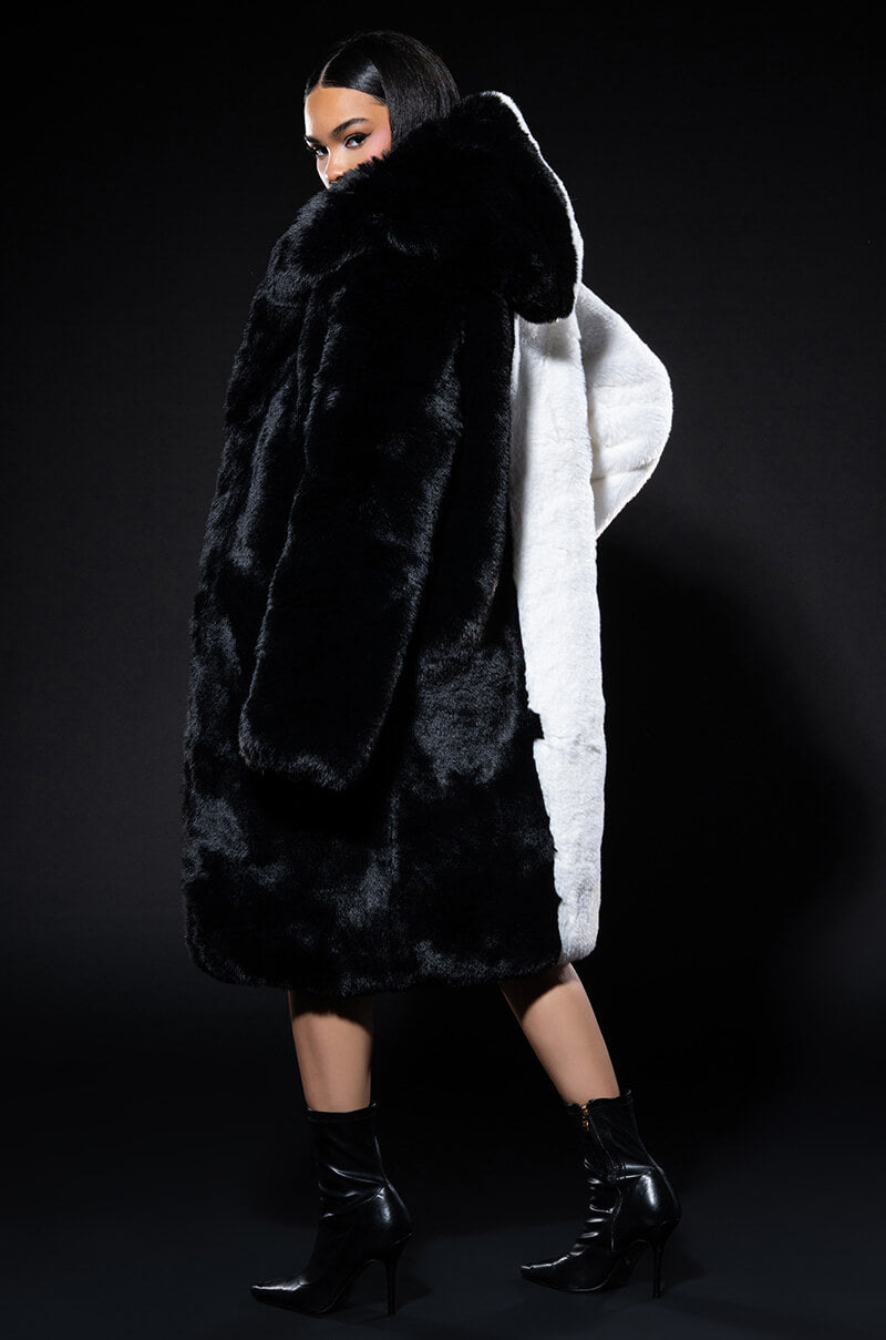 HALF HALF BDUBS FAUX FUR COAT