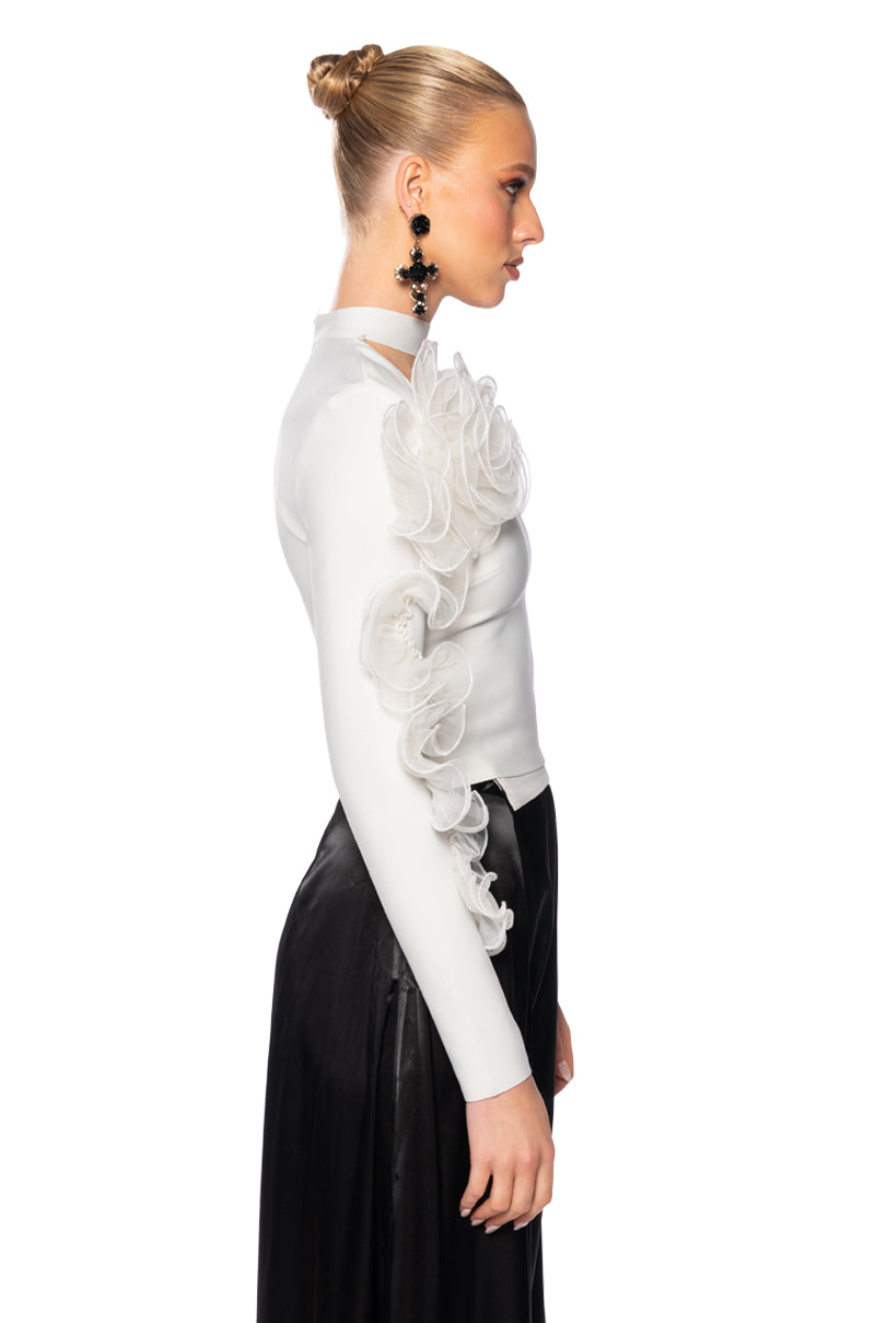 HARLOW RUFFLED SLEEVE BANDAGE TOP