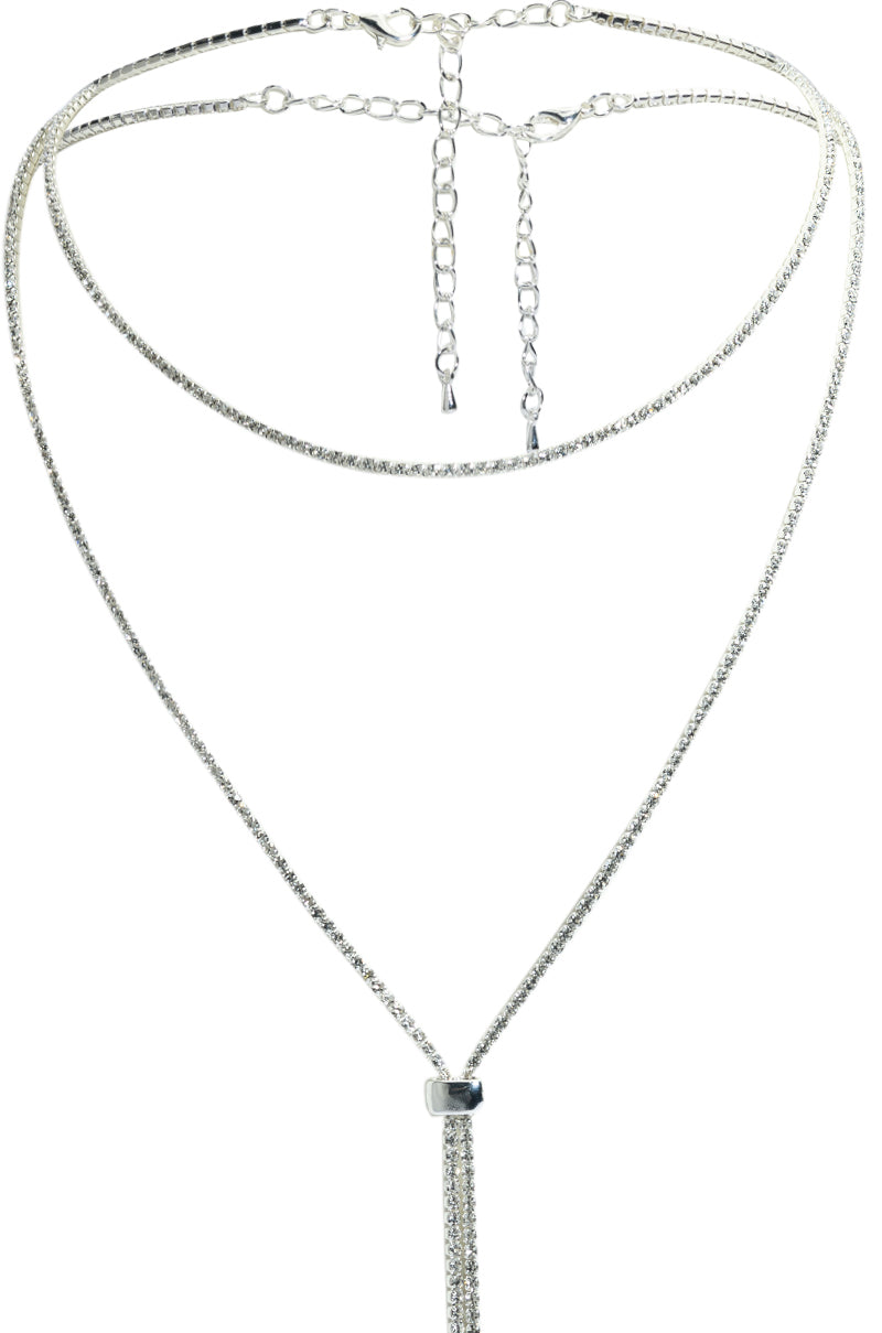 I AM EVERYTHING SLIDE LONG NECKLACE IN SILVER