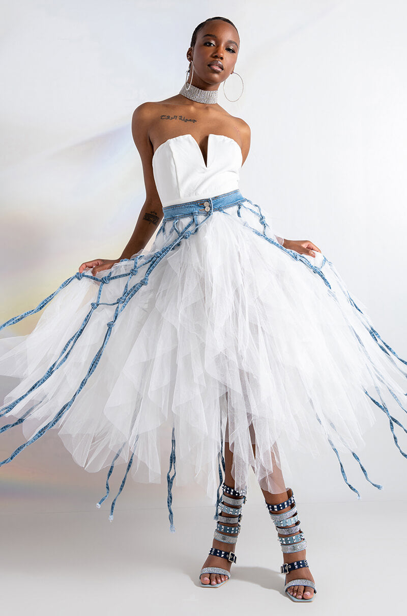 LOVE STORY MAXI TULLE DRESS
