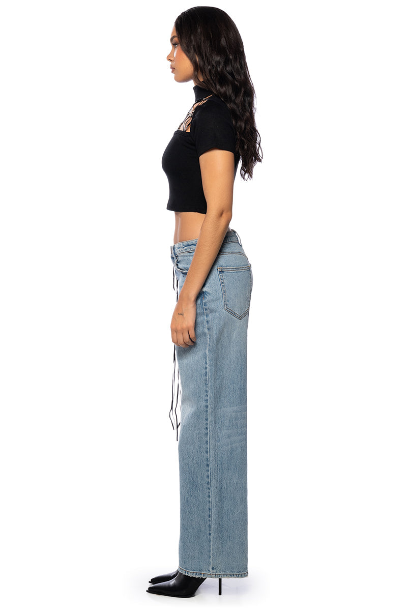 LOVING ON ME HIGH NECK CROP TOP